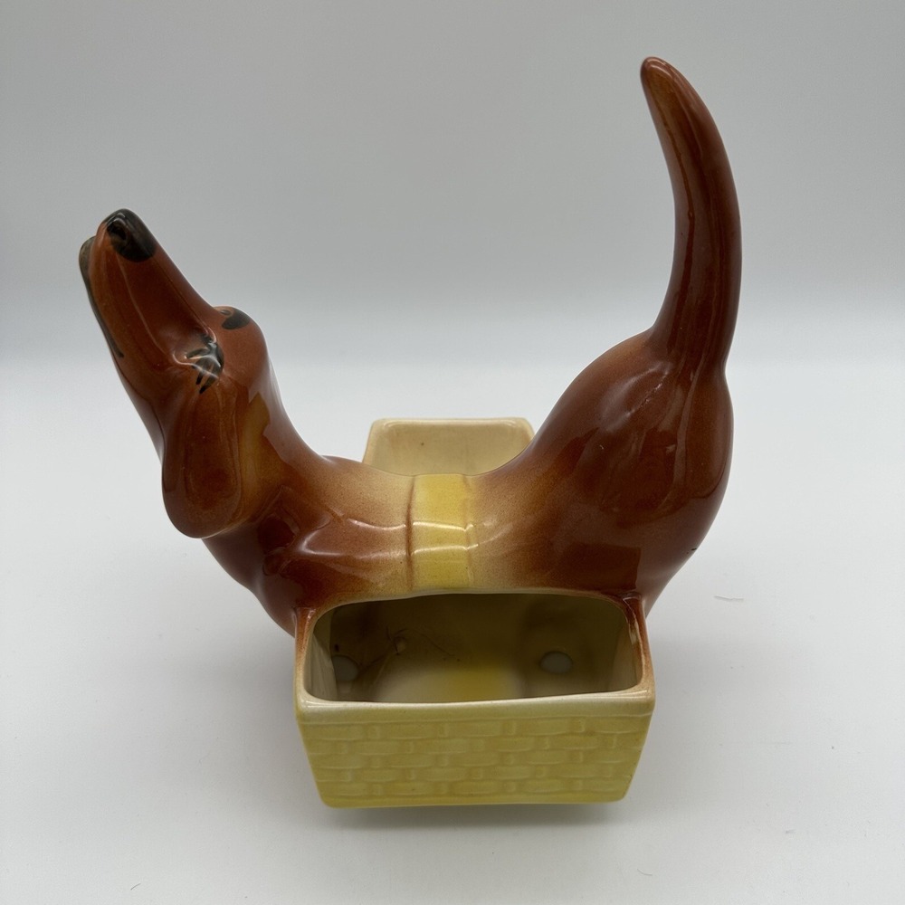 A.L. Hirsch Dachshund Ceramic‎ Caddy Planter 1950s Rover Valet Dog VTG MCM Décor